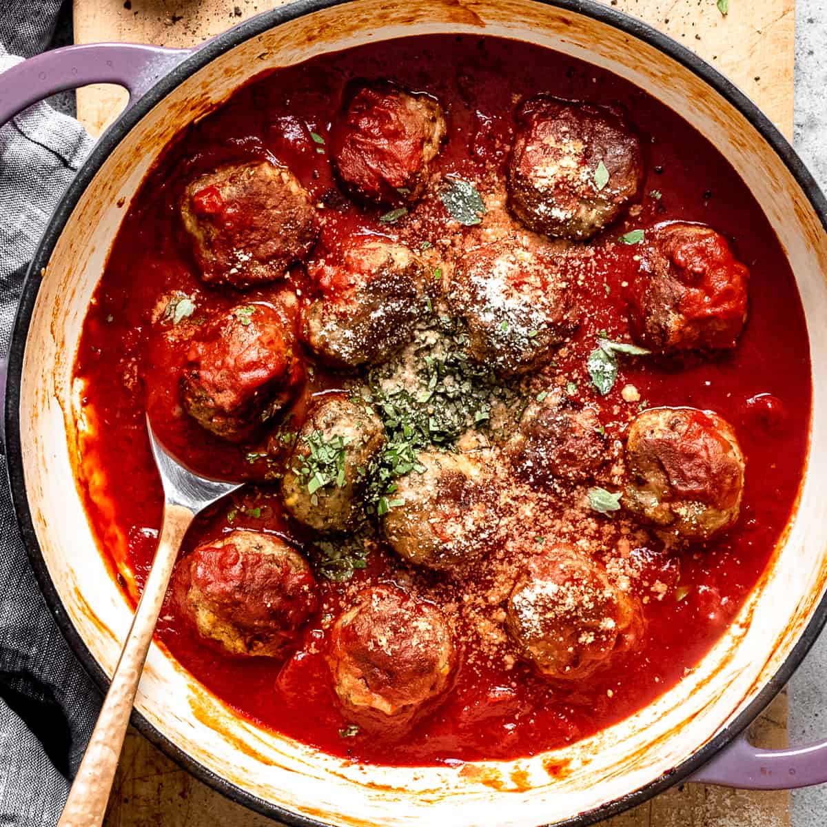 Homemade meatballs in tomato sauce