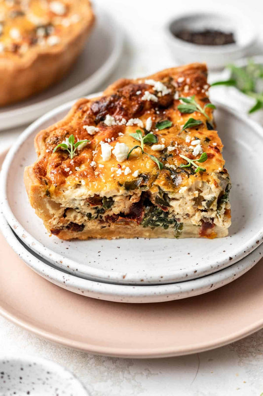 Butternut, feat and caramelised onion Quiche